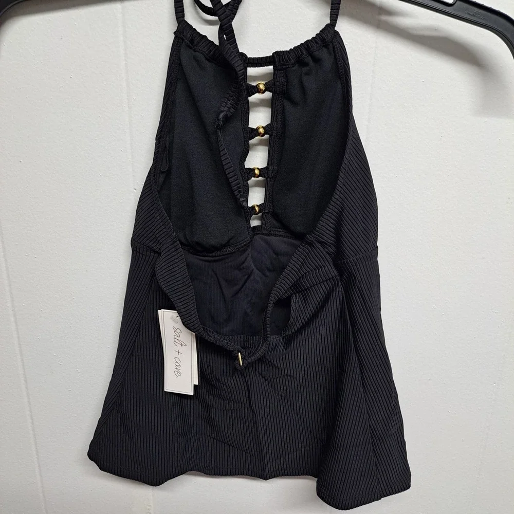 Salt + Cove‎ Women's Ringing It Halter Swim Top Black Size S